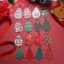 Thunaraz 16-20Pairs Christmas Faux Leather Earrings for Women Girls Teardrop Dangle Earrings Petal Drop Earrings Xmas Jewelry Accessory Lightweight Earrings With Christmas Stocking Gift Bag