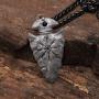 HAQUIL Viking Jewelry Alloy Aegishjalmr Helm of Awe Norse Talisman Pendant Necklace for Men and Women, 19.7''