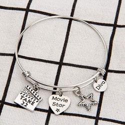 SEIRAA Movie Lover Gift Film Charm Bracelet Actress Gift Graduation Gift for Film Student Director Jewelry