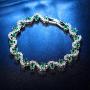 Almusen Fashion S-Type Copper Cubic Zirconia Tennis Bracelet Plated Silver Bracelets for Women Jewelry Gifts for Women Party/Anniversary Day/Birthday