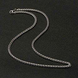 AdiyZ 3/4/5mm Wheat Chain Necklace, Stainless Steel Replacement Chain for Pendant/Charm, Silver/Black/18k Gold Plated Color Jewelry