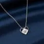 Lanqueen Heart Pendant Necklace for Girls Silver Cubic Zirconia Love Heart-Shape Compass Dainty Jewelry for Women Lanqueen Heart Pendant Necklace for Girls Silver Cubic Zirconia Love Heart-Shape Compass Dainty Jewelry for Women