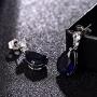 GULICX Bling Silver Tone Cubic Zirconia Pear Distinctive Engagement Party Dangle Earrings