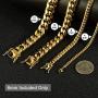 Jewelry Kingdom 1 Chain Necklace Cuban Link Chain Gold Miami Necklace Stainless Steel Necklace for Mens Jewelry, 6MM,18-32'' Long
