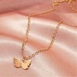 JEVI Butterfly Necklace Earring Jewelry Set for Women Adjustable Earrings Choker Pendant Birthday Girl Mother Gift