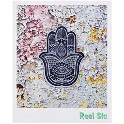 REAL SIC Hamsa Enamel Pin - Protection and Good Luck Pin - Ancient Human Hand Symbol of Strength and Defense for Jackets, Backpacks, Hats, Bags & Tops