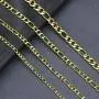 18K Real Gold Plated Figaro Chain for Men Women Necklace Width 3MM 4MM 5MM 6MM Simple Stainless Steel Figaro Link Chain Teen Girls Boys Best Friend Sister Fashion Jewelry 16 Inches to 28 Inches