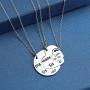 HN HNHB 3 Sister Necklace Bracelet Big Sis Middle Sis Little Sis 3 Piece Cut Heart Necklace Set for Strengthening Sisterhood Adorable Jewerly