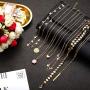 24 Pieces Layered Necklace Multilayer Choker Necklace Tiered Chokers Necklace Charm Pendant Necklace for Women Girls