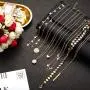 24 Pieces Layered Necklace Multilayer Choker Necklace Tiered Chokers Necklace Charm Pendant Necklace for Women Girls