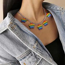 yfstyle LGBT Lesbian Pride Star Charm Necklace Gift for Women & Girl LGBTQ Rainbow Choker Necklace for Girlfriend Jewelry Gift for Valentine’s Day