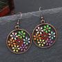 TIANHONGYAN 4 Pairs Bohemian Vintage Dangle Earrings Retro Rhinestone Earrings Boho Hollow Water Drop Dangle Drop Earrings for Women Girls Jewelry Gift