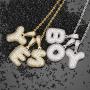 HECHUANG Gold Name Chain Necklace Personalized Initial Letter Necklace Women Men Gold Stainless Steel Rope Chain