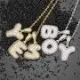 HECHUANG Gold Name Chain Necklace Personalized Initial Letter Necklace Women Men Gold Stainless Steel Rope Chain HECHUANG Gold Name Chain Necklace Personalized Initial Letter Necklace Women Men Gold Stainless Steel Rope Chain