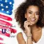 Lola Bella Gifts USA American Flag Patriotic Charm Bracelet with Gift Box