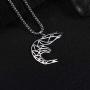 cooltime Stainless Steel Hollow Out Geometric Animal Pendant Necklace for Unisex, 23 Box Chain