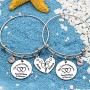 Aeora 2pcs Aunt Niece Bracelet Gift,Silver Adjustable Dangle Bangle The Love Between an Aunt & Niece is Forever Bracelet Set Jewelry