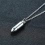 VNOX Stainless Steel Bullet Pendant Necklace for Men Women,Black
