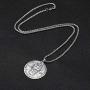 VASSAGO Stainless Steel First Pentacle of the Sun Pendant Necklace Key of Solomon Seal Round Charm Wide Chain Talisman Jewelry Men