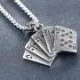 Jude Jewelers Stainless Steel Royal Flush Poker Games Pendant Necklace (Silver) Jude Jewelers Stainless Steel Royal Flush Poker Games Pendant Necklace (Silver)