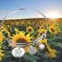 FUSTYLE Sunflower Charm Keychain Be Bright Sunny and Positive Sunflower Quote Inspirational Gift (Sunflower Bracelet)
