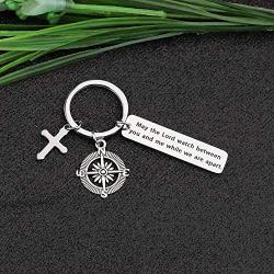 CYTING Christian Keychain Genesis 31:49 May The Lord Watch Between You And Me While We Are Apart Religious Jewelry Long Distance Gift For Couple Family Best Friends