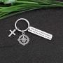 CYTING Christian Keychain Genesis 31:49 May The Lord Watch Between You And Me While We Are Apart Religious Jewelry Long Distance Gift For Couple Family Best Friends