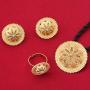 Habesha Jewelry Set Ethiopian Bridal Wedding 18k Gold Plated African 3pcs Set Nigeria Eritrea Jewelry