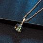 Swarovski Crystal Cube Pendant Necklaces for Women 14K Gold Plated Hypoallergenic Dainty Jewelry