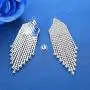 minmin Wedding Long Chandelier Rhinestone Tassel Heart Dangle Drop Earrings for Women Party Jewelry Ladies Gifts