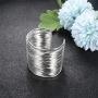 Florideco 4pcs Wide Cuff Bangle Bracelet Set for Women Armband Polished Open Wristband Arm Bangle Jewellery Adjustable