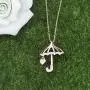 SEIRAA Umbrella Jewelry Umbrella Pendant Necklace Cubic Zircon Umbrella Necklace