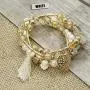 Finrezio 3 Sets Bohemian Beaded Bracelets for Women Multilayer Stretch Stackable Bracelet Set Multicolor Jewelry
