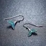 Mermaid Tail Drop Dangle Earrings, 925 Sterling Silver Mermaid Tail Ring Ocean Sea Whale’s Tail Earrings for Women Girls