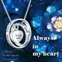 Ado Glo Christmas Memorial Gifts, Always in My Heart with 1 or 2 Vials Urn Locket Pendant Necklace, Tree of Life Cremation Jewelry for Ashes, Keepsake for Dad Sister Grandma Aunt Wife Daughter Mom