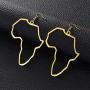 Fashion Gold Africa Map Hollow Out Drop Dangle Earrings for Girls Womens Minimalist Design Earrings