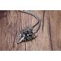 Dragon Sword Necklace for Men or Women Stainless Steel Black Cubic Zirconia Punk Gothic Vintage Look Mythical Pendant with Chain Fantasy Fashion Jewelry by Ginger Lyne