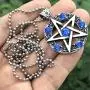 OhDeal4U Wicca Jewelry Celtic Pentagram Pentacle Star Blue Crystal Gem Wiccan Pagan Witch Magic Healing Protection Amulet Pewter Mens Womens Pendant Necklace Charm for Men Women Silver Ball Chain OhDeal4U Wicca Jewelry Celtic Pentagram Pentacle Star Blue Crystal Gem Wiccan Pagan Witch Magic Healing Protection Amulet Pewter Mens Womens Pendant Necklace Charm for Men Women Silver Ball Chain