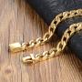 Gold Cuban Link Chain Necklace for Men Real 14MM 24K Plated Karat Diamond Cut Heavy w Solid Thick Clasp US MADE