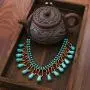 MAYTRY Original Bohemian Turquoise Necklace, Imported Wax Rope Woven Creative Clavicle Chain, a Gift for Fashionable Women