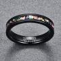 VAKKI 4mm/8mm Colorful Opal Inlay Tungsten Ring Black/Silver Tone Wedding Band Engagement Ring for Men Women Comfort Fit Size 4-12