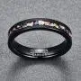 VAKKI 4mm/8mm Colorful Opal Inlay Tungsten Ring Black/Silver Tone Wedding Band Engagement Ring for Men Women Comfort Fit Size 4-12