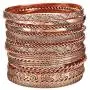 Ensoul Flower Mixed Metal Aztec African Indian Vintage Bangle&Bracelets for Women Set of 19/2.68'' Dia Ensoul Flower Mixed Metal Aztec African Indian Vintage Bangle&Bracelets for Women Set of 19/2.68'' Dia