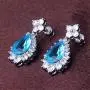 GULICX Fashion Jewelry Women Piercing Earrings Teardrop Dangle Drops Cubic Zirconia Silver Tone GULICX Fashion Jewelry Women Piercing Earrings Teardrop Dangle Drops Cubic Zirconia Silver Tone