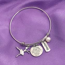 AKTAP Dance Bracelet Dancer Gift and You Get The Chance to Sit It Out Or Dance I Hope You Dance Dancing Girl Jewelry Ballerina Bracelet for Dancer,Dance Recital,Dance Teacher