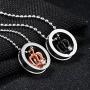 U365 Matching Couples Necklace His & Her Titanium Steel Eternal Love Promise Pendant Set for Men Women