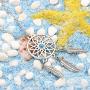 lauhonmin 3pcs Women Retro Silver Turquoise Feather Dream Catcher Pendant Necklace Earrings Set Family Friend Gift