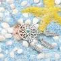 lauhonmin 3pcs Women Retro Silver Turquoise Feather Dream Catcher Pendant Necklace Earrings Set Family Friend Gift lauhonmin 3pcs Women Retro Silver Turquoise Feather Dream Catcher Pendant Necklace Earrings Set Family Friend Gift