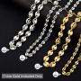 Jewelry Kingdom 1 Curb Link Chain Necklace for Men Women 7MM 11MM 18K Gold High Polish Stainless Steel Coffee Bean Chain 18inches 24inches 30inches