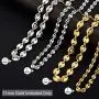 Jewelry Kingdom 1 Curb Link Chain Necklace for Men Women 7MM 11MM 18K Gold High Polish Stainless Steel Coffee Bean Chain 18inches 24inches 30inches
